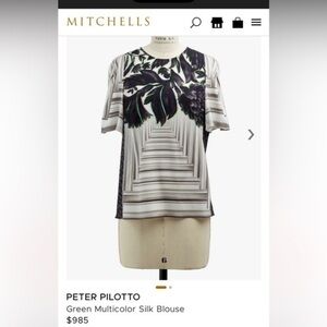 Peter Pilotto Green Multicolor Silk Blouse